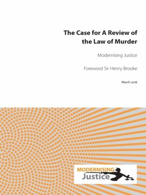 cover image of Case for a Review of the Law of Murder